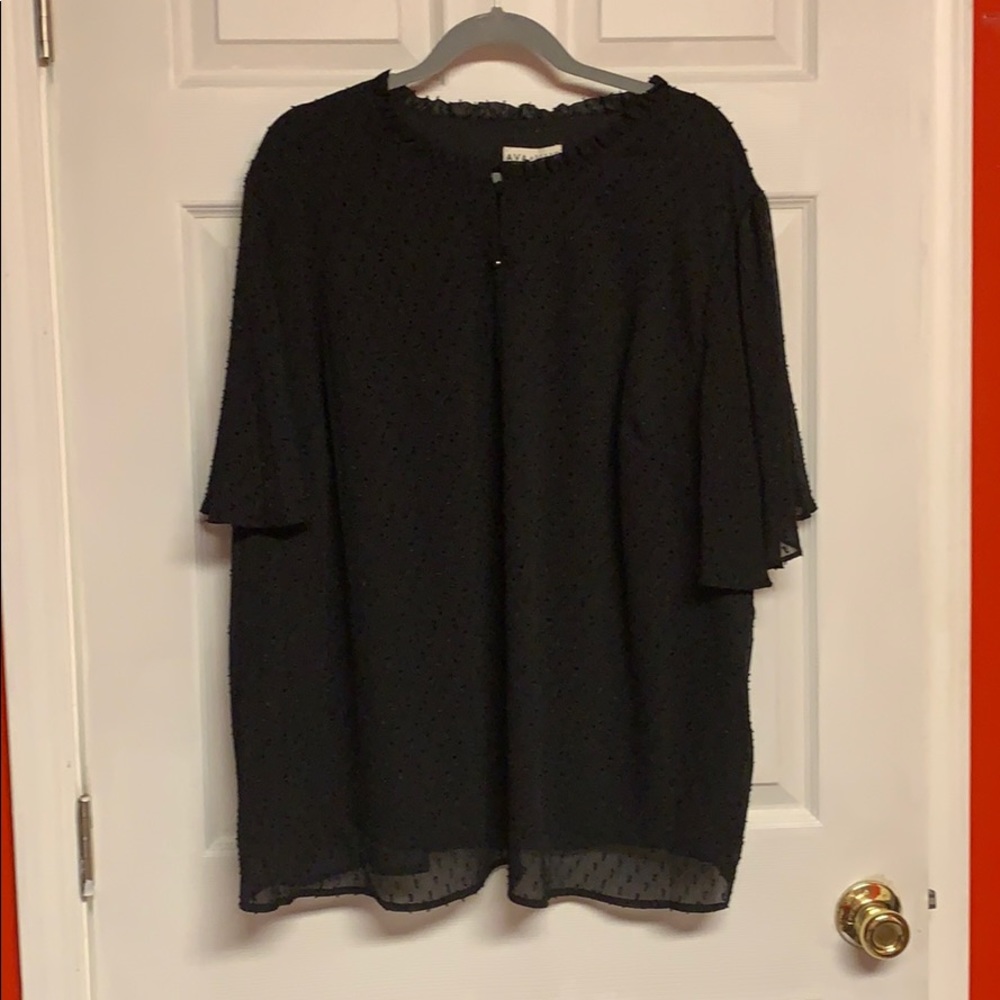 Ava Viv black secretary blouse 3x